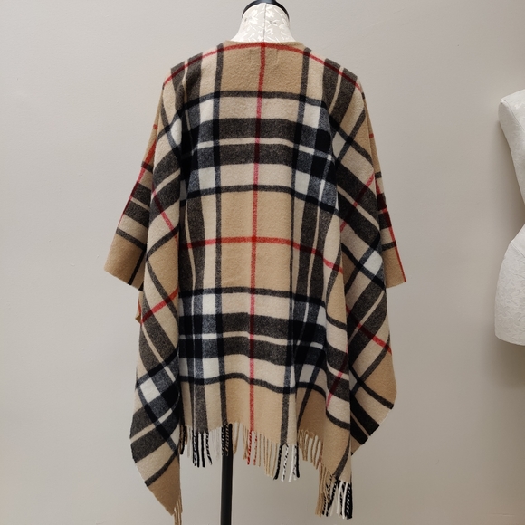 Vintage Highland Home Industries Lambswool Plaid Poncho, Size OS - Picture 12 of 12